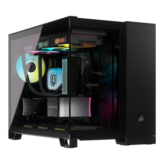 Кутия за компютър Corsair 2500X, Mid-Tower, Dual Chamber, Tempered Glass, Micro-ATX, Mini-ITX, Black