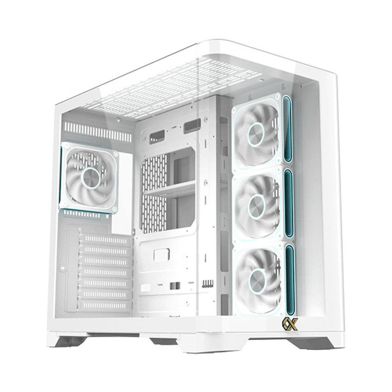 Кутия за компютър Crystal Storm Arctic V2 EN49408, E-ATX, USB 3.0 + USB 2.0, ARGB PCB, White