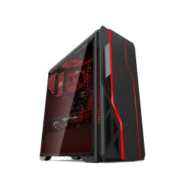 Кутия за компютър VLINE A58, 2x3.5" HDD, 2x2.5"SSD, USB 3.0x1, USB 2.0x2, Slots 7, no PSU,120mm, Black
