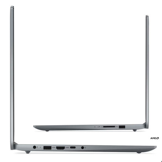 Лаптоп LENOVO IdeaPad Slim 3, AMD Ryzen 7 5825U, 15.6 инча, FHD, 16 GB DDR5, 512 GB SSD, Arctic Grey