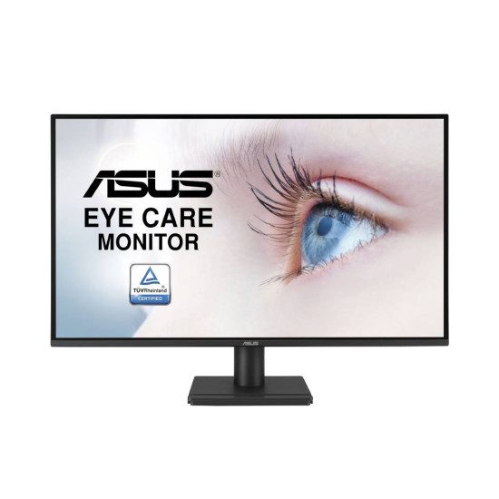 Монитор ASUS VA27AQ, 27 инча, IPS, QHD, 16:9, 75 Hz, 350 cd/m², 1 ms, HDMI, DisplayPort, Black