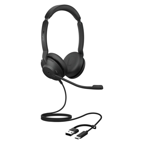 Слушалки Jabra Evolve2 30 SE MS Stereo, USB-C/USB-A, стерео, сертифицирани за Microsoft Teams