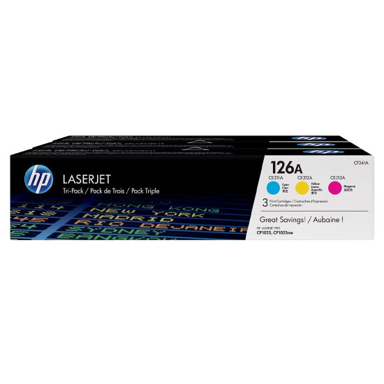 Тонер касета HP 126A, CF341A, Cyan + Magenta + Yellow