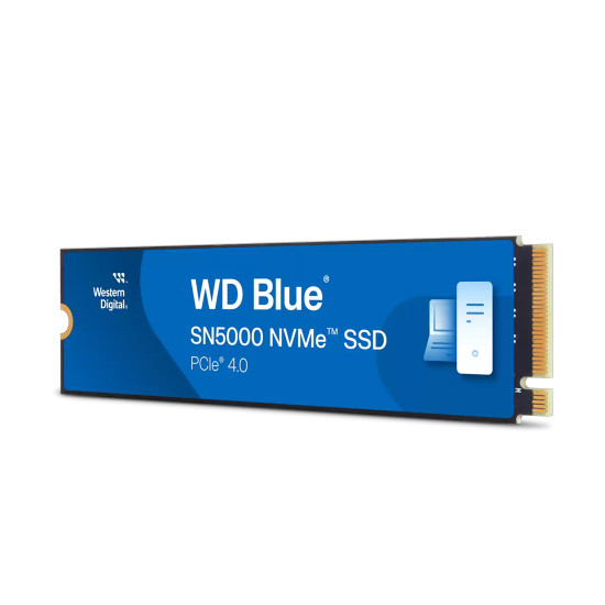 Вътрешен SSD диск WD Blue SN5000 NVMe WDS400T4B0E-00BKY0, 4TB, M.2 2280, PCIe Gen4 x4, 5500MB/s, 1200TBW, DRAM-less