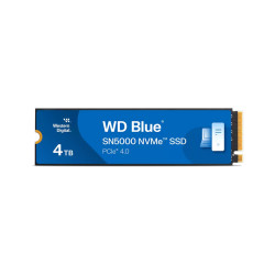 Вътрешен SSD диск WD Blue SN5000 NVMe WDS400T4B0E-00BKY0, 4TB, M.2 2280, PCIe Gen4 x4, 5500MB/s, 1200TBW, DRAM-less