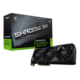 Видеокарта MSI GeForce RTX 5070 TI 16G SHADOW 3X OC, 16GB GDDR7, 256bit, PCIe 5.0, 3x DP 2.1b, HDMI 2.1b