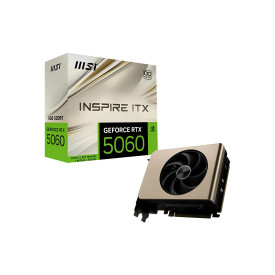 Видеокарта MSI NVIDIA GeForce RTX 5060 8G INSPIRE ITX OC, 8 GB GDDR7, 128-bit,  3840 CUDA ядра, HDMI 2.1b, Ray Tracing, Dual Fan