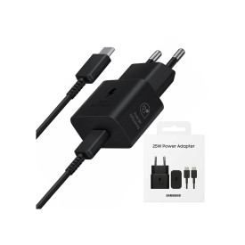 Зарядно SAMSUNG, 25 W, USB-C, GaN, with cable, Black