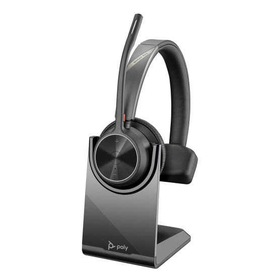 Безжични слушалки HP Poly Voyager 4310, USB-C, BT700 адаптер, Стойка за зареждане