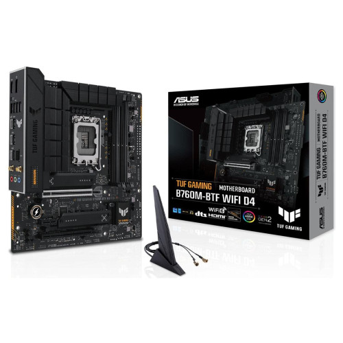 Дънна платка ASUS TUF GAMING B760M-BTF WIFI D4, LGA1700, B760, USB 3.2 Gen 2x2, 90MB1E50-M0EAY0