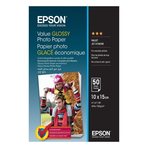 Фотохартия EPSON Value Glossy Photo Paper, 10x15см, 50 л.