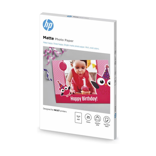 Фотохартия HP 7HF70A, матова, FSC, 4x6 инча, 25 листа