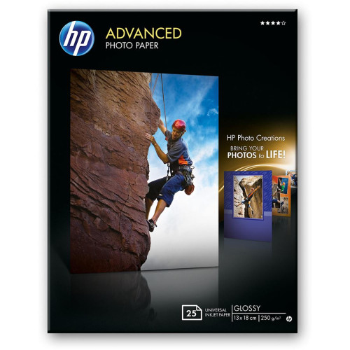 Фотохартия HP Advanced Glossy, Q8696A, 250 гр, 130x180 мм, 25 листа