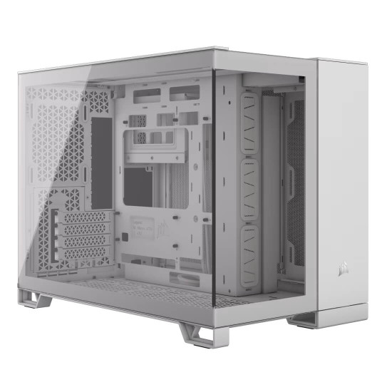 Кутия за компютър Corsair 2500X, Mid-Tower, Dual Chamber, Tempered Glass, Micro-ATX, Mini-ITX, White