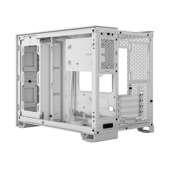 Кутия за компютър Corsair 2500X, Mid-Tower, Dual Chamber, Tempered Glass, Micro-ATX, Mini-ITX, White