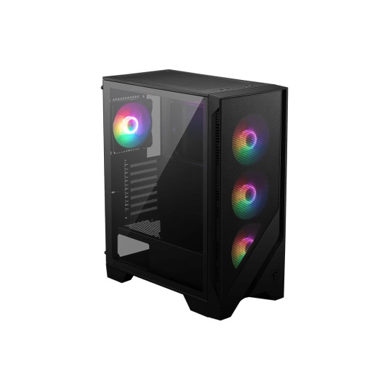 Кутия за компютър MSI MAG FORGE 120A AIRFLOW, Mid-Tower, ATX/M-ATX/ITX, 2x USB 3.2 Gen 1 Type-A, 1x Audio/1x Mic, LED On/Off Button, ARGB Hub, 6x 120mm ARGB Fans