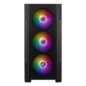 Кутия за компютър MSI MAG FORGE M100A, M-ATX Tower, 1 x USB 3.2 Gen 1 Type-A, 2 x USB 2.0 Type-A, 1 x Audio, 1 x Mic, Power Button, 4 x 120 мм ARGB Fans