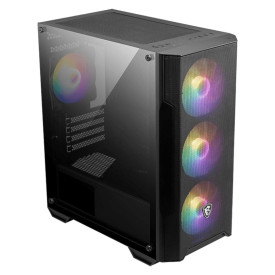 Кутия за компютър MSI MAG FORGE M100A, M-ATX Tower, 1 x USB 3.2 Gen 1 Type-A, 2 x USB 2.0 Type-A, 1 x Audio, 1 x Mic, Power Button, 4 x 120 мм ARGB Fans