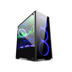 Кутия за компютър VLINE A62 , 2x3.5" HDD, 3x2.5"SSD, USB 3.0x1, USB 2.0x2,Slots 7, no PSU, 120mm, RGB, Black