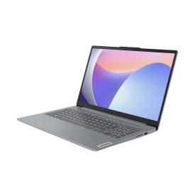 Лаптоп LENOVO IdeaPad Slim 3, Intel N100, 15.6 инча Full HD, 300 нита, 8GB DDR5 RAM, 128GB UFS 3.1, Arctic Grey, Windows 11 Home