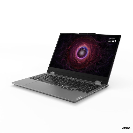 Лаптоп LENOVO LOQ, AMD Ryzen 7 7445HS, 15.6 инча Full HD, 144Hz, RTX 3050 6GB, 16GB DDR5 RAM, 512GB SSD, Luna Grey