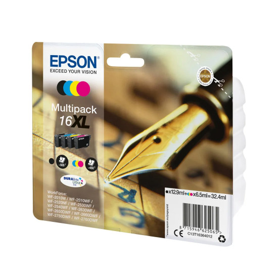 Мастило Epson, C13T16364022, 16XL, Black, Cyan, Magenta, Yellow