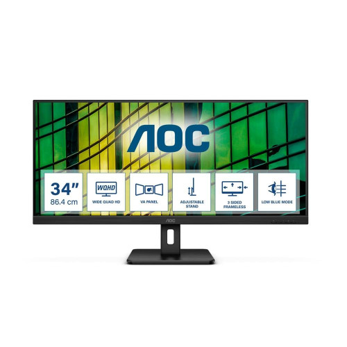 Монитор AOC U34E2M, 34 инча, HDMI, DisplayPort, USB