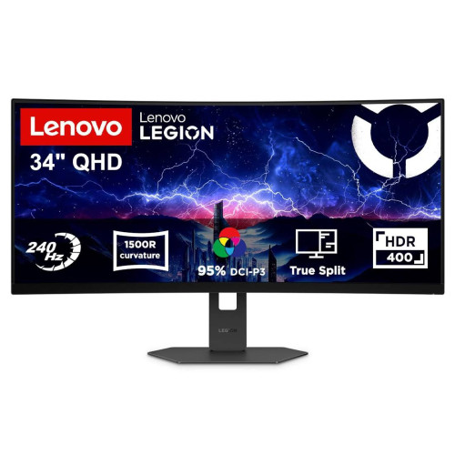 Монитор LENOVO Legion 34W-2c, 34 инча, WQHD 3440 x 1440, 240 Hz, 2 x HDMI, DisplayPort, Eclipse Black