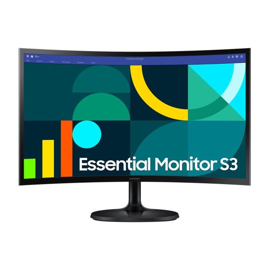 Монитор Samsung Essential S3 S36GD, 24 инча, VA, Full HD, HDMI, VGA, 100Hz, 4ms, FreeSync
