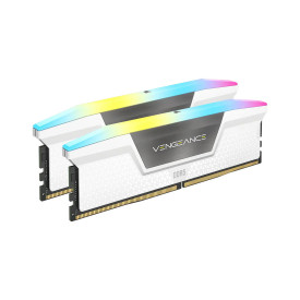 RAM памет Corsair Vengeance RGB, 64GB (2x32GB) DDR5, 6000MT/s, CL30, White, AMD Optimized, Kit of 2