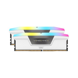 RAM памет Corsair Vengeance RGB, 64GB (2x32GB) DDR5, 6000MT/s, CL30, White, AMD Optimized, Kit of 2