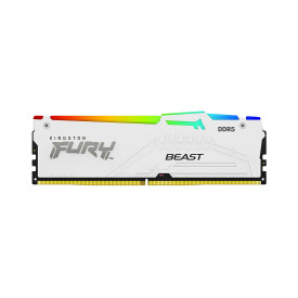 RAM памет Kingston FURY Beast DDR5 64GB, 2x32GB, UDIMM, 6000MT/s CL30, Intel XMP, White Heatsink, Kit of 2