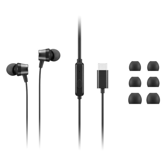 Слушалки LENOVO USB-C, Wired, In-Ear, с вграден контрол, 4XD1J77351