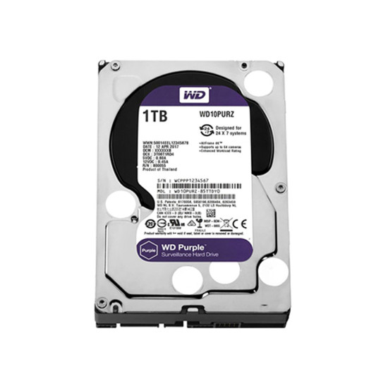 Вътрешен твърд диск WESTERN DIGITAL Purple WD10PURZ, 1TB, 3.5 инча, SATA3, 5400 rpm, 64MB
