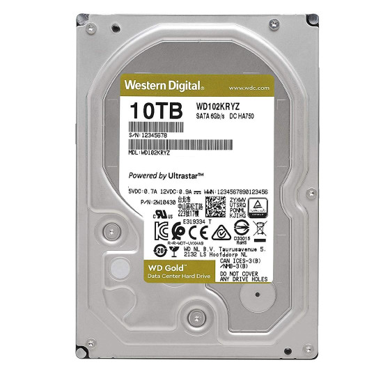 Вътрешен твърд диск Western Digital Gold 10TB, SATA 6Gb/s, 3.5 инча, 256MB кеш, 7200rpm