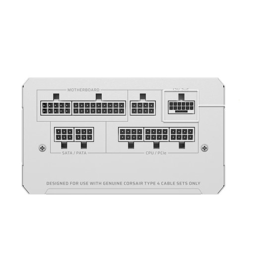 Захранване CORSAIR RMe White Series RM1000e ThermalProtect, 1000 W, ATX 3.1, PCIe 5.1, Cybenetics Platinum, напълно модулно, White