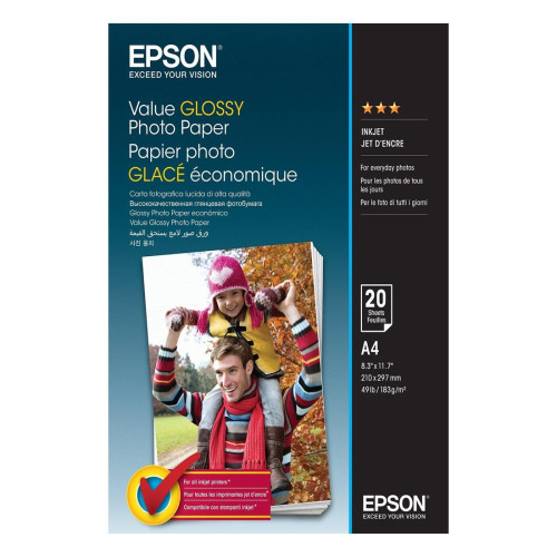 Фотохартия EPSON Value Glossy Photo Paper, A4, 20 л.