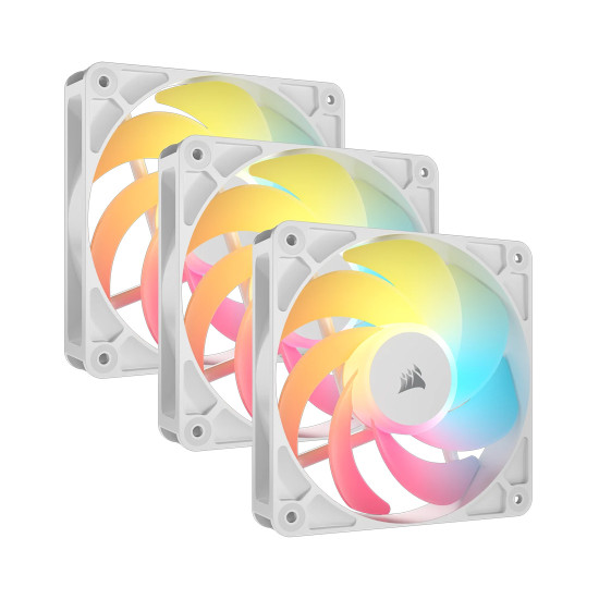 Комплект вентилатори CORSAIR RS120-R -120mm, ARGB Fan, Triple Pack, White