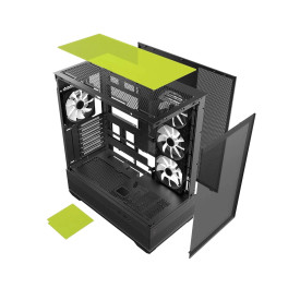 Кутия за компютър MSI MAG PANO 110R PZ, ATX, mATX, mini-ITX, 270-degree glass, 4 ARGB fans, ARGB hub, USB Type-C, Black