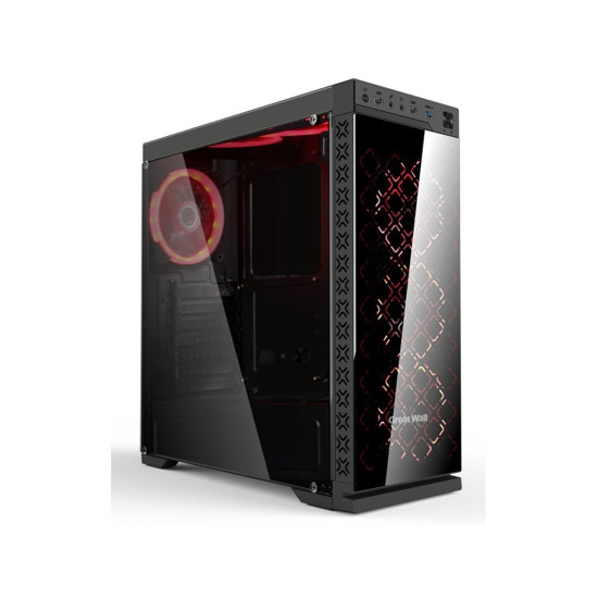 Кутия за компютър VLINE G08 , 2x3.5" HDD, 2x2.5"SSD, USB 3.0x1, USB 2.0x2,Slots 7, no PSU,120mm, Black