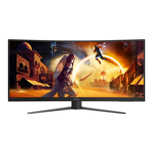 Монитор AOC CU34G4, 34 инча Curved Fast VA, UWQHD (3440 x 1440), 21:9, 180Hz, 0.5 ms