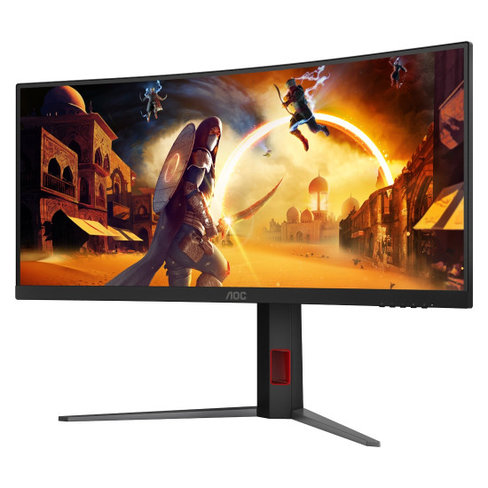 Монитор AOC CU34G4, 34 инча Curved Fast VA, UWQHD (3440 x 1440), 21:9, 180Hz, 0.5 ms