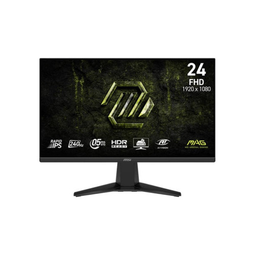 Монитор MSI MAG 245F X24 Gaming, 23.8 инча, FHD 1920 x 1080, Rapid IPS, 240 Hz, 0.5 ms, AMD FreeSync Premium, 2 x HDMI