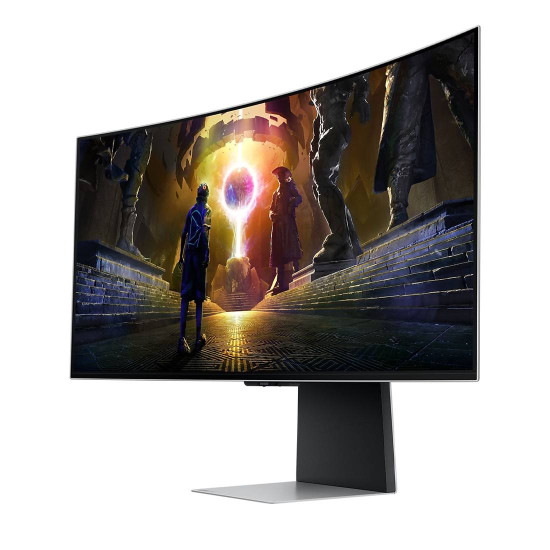 Монитор Samsung Odyssey OLED G8 LS34DG850SUXDU, 34 инча Curved OLED, UWQHD (3440 x 1440), 250 cd/m², 0.03 ms, 2x HDMI, 2x USB