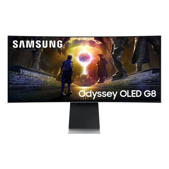Монитор Samsung Odyssey OLED G8 LS34DG850SUXDU, 34 инча Curved OLED, UWQHD (3440 x 1440), 250 cd/m², 0.03 ms, 2x HDMI, 2x USB