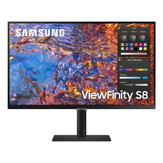 Монитор Samsung Viewfinity S8 S80PB, 27 инча, 16:9, 3840x2160, IPS, 5ms, 100Hz, HDMI, DP, USB-C 90W, LAN, USB3.0
