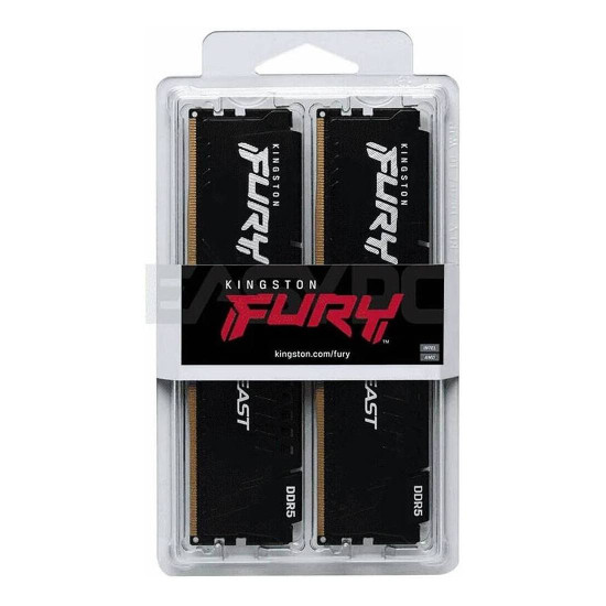 RAM памет KINGSTON FURY Beast Black, 64GB (2x32GB), 6000MT/s, DDR5, CL30, DIMM