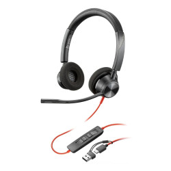 Слушалки HP Poly Blackwire 3320, Stereo, USB-C, USB-C/A Adapter
