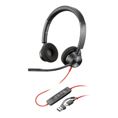 Слушалки HP Poly Blackwire 3320, Stereo, USB-C, USB-C/A Adapter