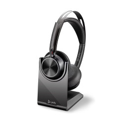 Слушалки HP Poly Voyager Focus 2, USB-C-C, USB-C към USB-A адаптер, Bluetooth, ANC, Black
